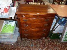 A patent action serpentine fronted Mahogany Bureau Chest,