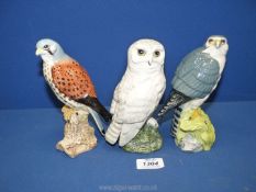 A Beswick eagle, 6¾" tall, a Royal Doulton ''Whyte and Mackay whisky'' snowy Owl,