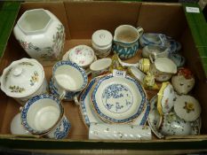 A quantity of china ornaments to include Aynsley, vase, lidded pot and plates,