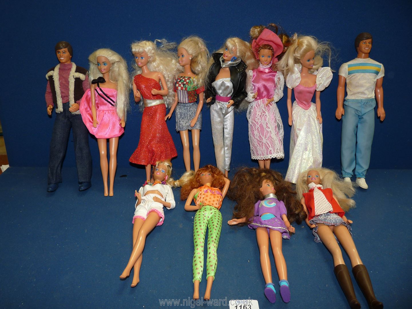 A quantity of Mattel ''Barbie'' dolls including two Kens (1983), seven blondes, two brunettes,