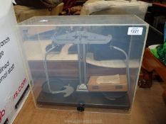 A Griffin & George scientific/laboratory weighing scales with brass weights, in Perspex case,