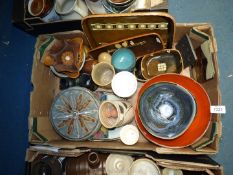 A quantity of studio pottery to include Slipware tray by DK (Dieter Kunzemann),