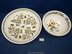 A large Portmeirion ''Botanical Garden'' 13" dish and a bowl 9¼" diameter x 4¼" deep.