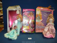 Three boxed Mattel ''Barbie'' dolls,