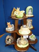 Twelve Franklin Porcelain 1984 'Woodland Surprises' figures, by Jacqueline B.