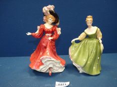 Two Royal Doulton figurines including 'Fair Lady' modelled by Peggy Davies and figure of the year