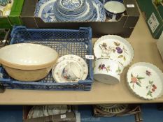 A small quantity of china including two Evesham flan dish and a souffle dish,