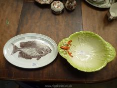 A Portmeirion 'Kingdom of the Sea' fish platter, 13" x 9" and a Carltonware salad platter,