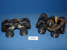 A pair of WWI period Lumex stereo 8 x 25 Binoculars and a later G.