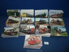 A large quantity of Train and Bus postcards (650).