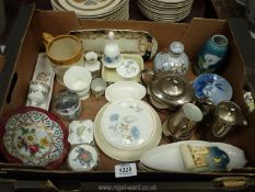 A quantity of miscellaneous china including Royal Worcester silver lustre teapot, hot water jug,