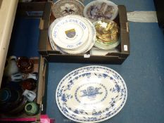 A quantity of china to include large Minton 'Delft' meat plate, A.W.