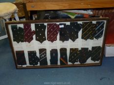 A Cased display of Welsh Rugby Club ties to include 13 ties mostly from the Swansea area and 3