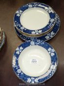 A Copeland Spode part dinner service to include six bowls 7 1/2" diameter,