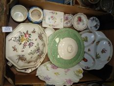 A quantity of china including Royal Doulton 'Old Leeds Spray' and Wedgwood 'Garden' lidded dishes,