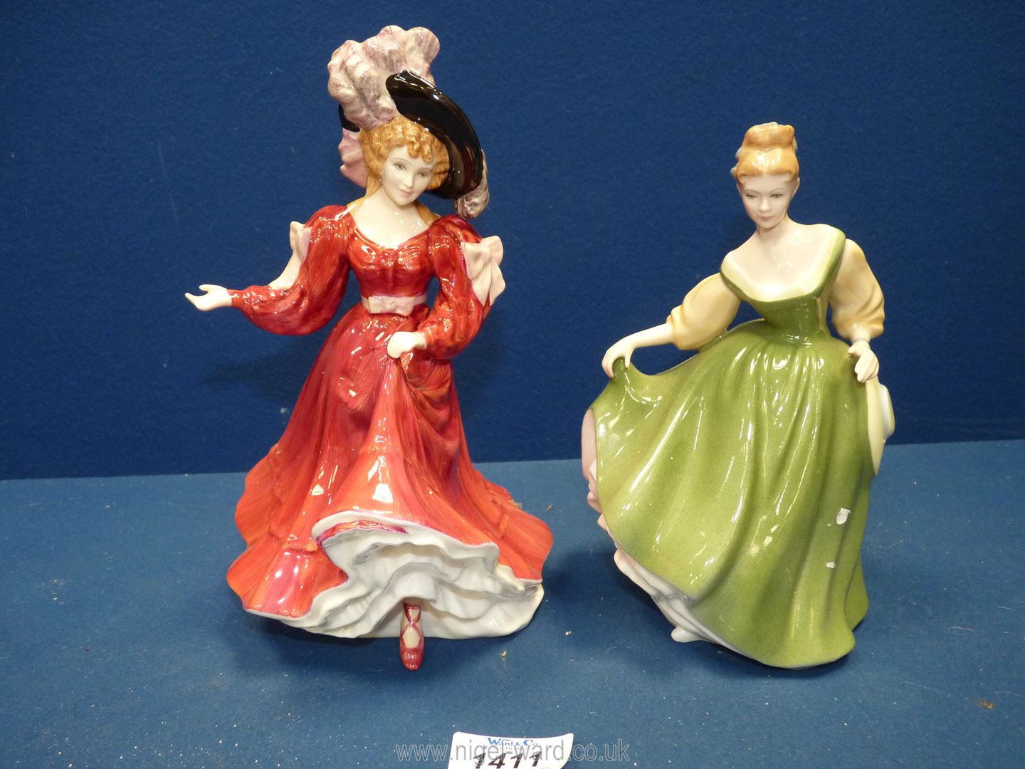 Two Royal Doulton figurines including 'Fair Lady' modelled by Peggy Davies and figure of the year - Image 2 of 3