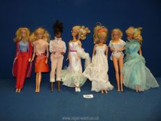 Seven Mattel ''Barbie'' dolls (made in the Philippines) including six with blonde hair and one