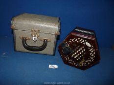 A possibly Rosewood cased 48 key Concertina by Lachenal & Co. London, serial no.