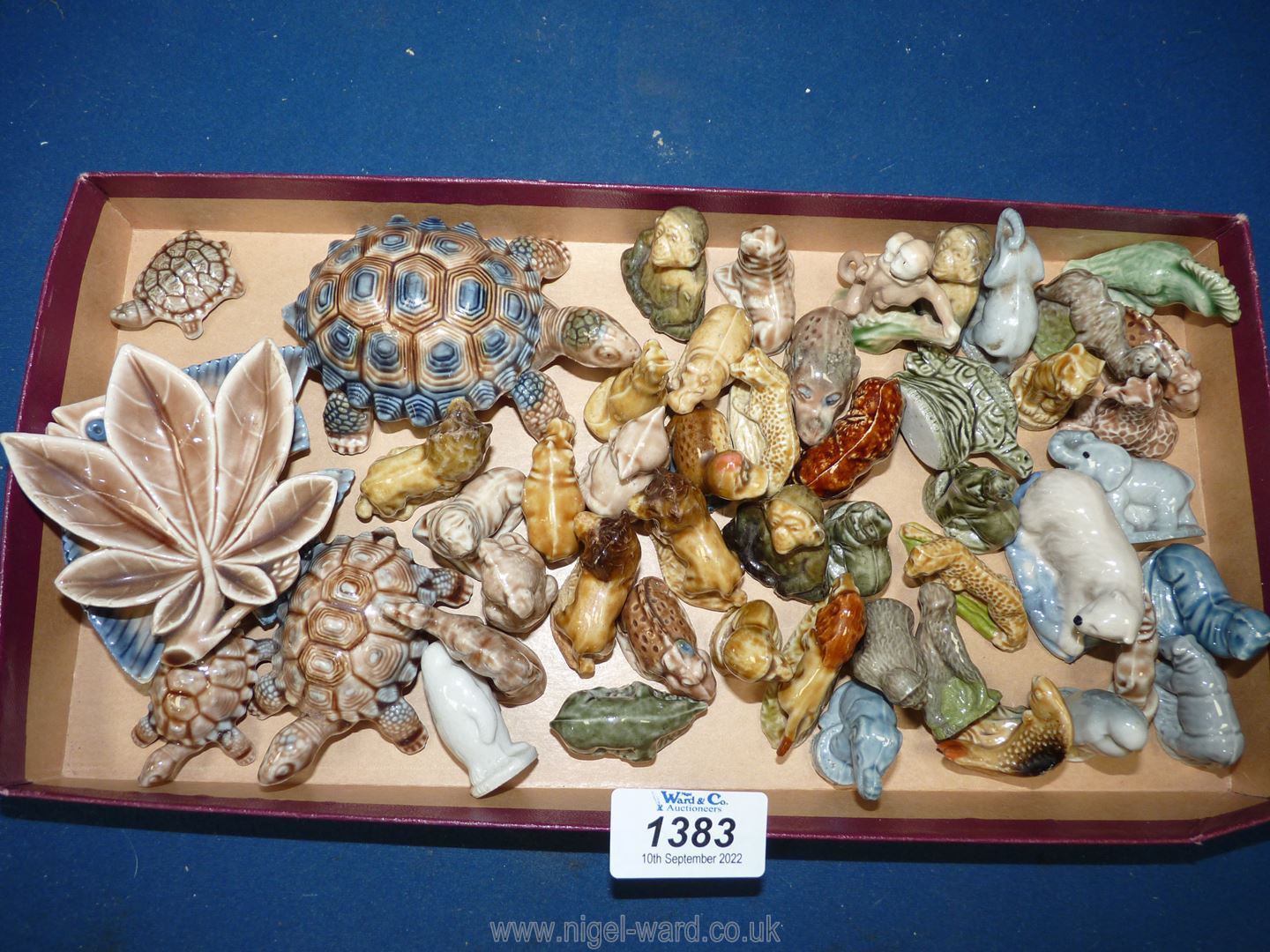 A quantity of Wade Whimsies of zoo animals and other exotic animals including tortoises, elephants,