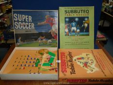 Three boxed vintage games to include; Subbuteo table soccer,