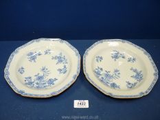 A pair of 18th c. Chinese blue and white porcelain soup bowls.