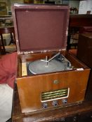 An EKCO table top Radiogram having a Garrard record deck.