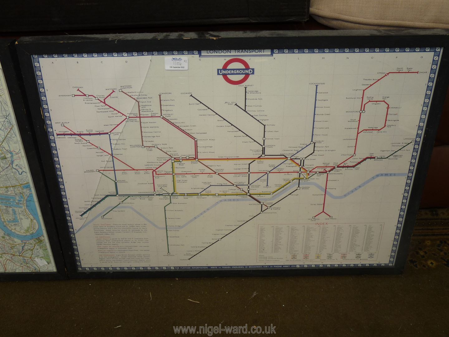 A London Underground London Transport Map and a framed Plan of London. - Image 2 of 2