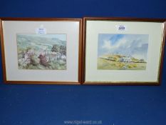 Two small framed prints; 'Cottage by Garn Fawr' Pembrokshire by David Bellamy,