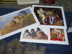 Four unframed signed prints by Dean Hornssey, Donald Grant, Amy Brackenbury and Tom Browning.