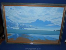 An oil painting of Anglesey beach by Meurig Williams (20" x 30").