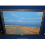 An oil painting of North Wales seashore by Meurig Williams (20" x 30").