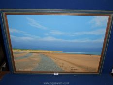 An oil painting of North Wales seashore by Meurig Williams (20" x 30").