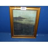 A small original oil on canvas titled "Moon on the Sea" signed lower left 1921 by Evans,10½" x 8½".