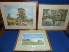 A framed and mounted Don Vaughan print of horses and cart bringing home the harvest,