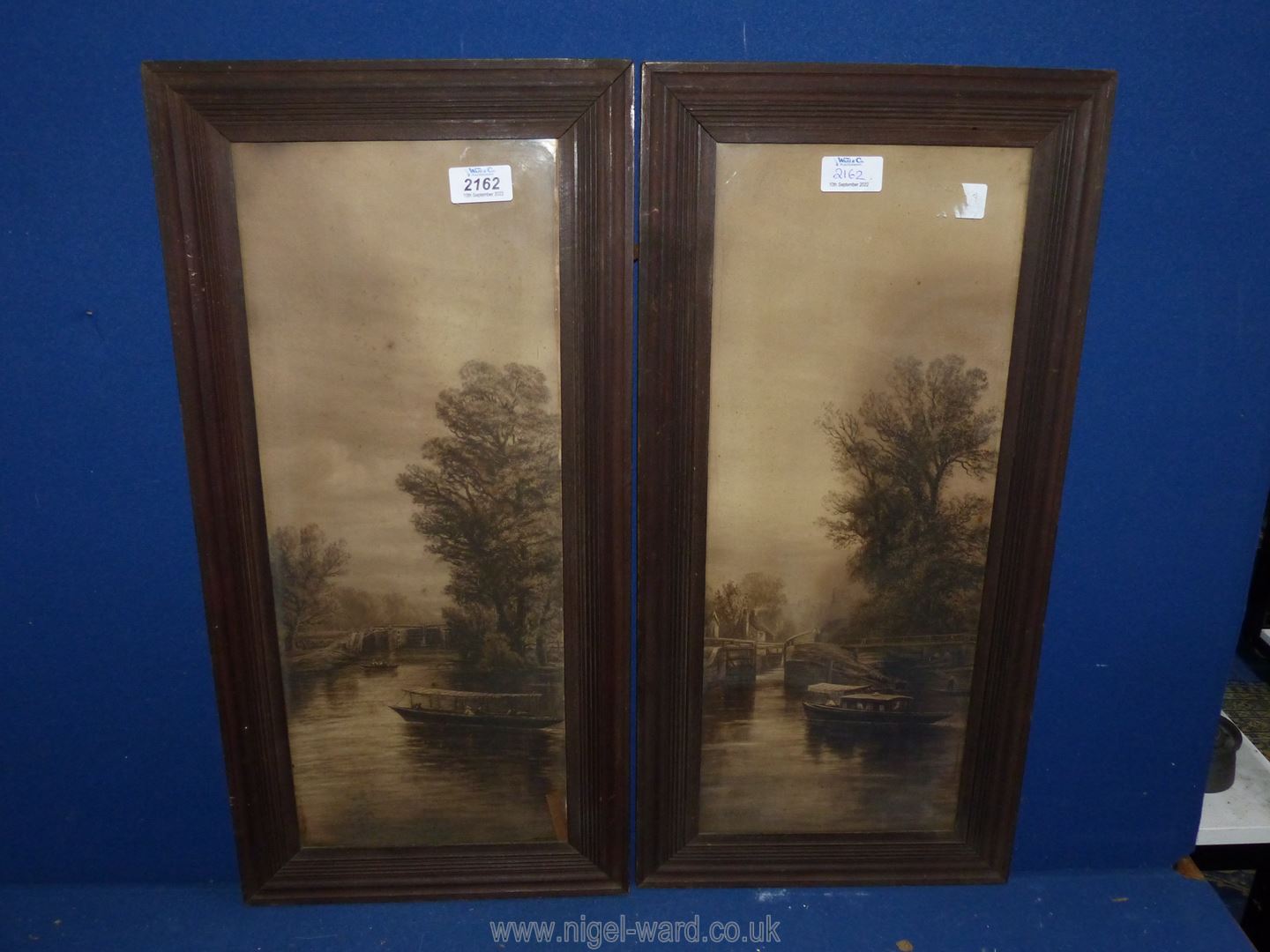 A pair of 19th c. framed Prints of English rural waterways by G.A. Lucas. - Image 2 of 2