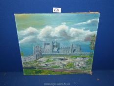 An Oil painting of The Rock of Cashel, a historic site, County Tipperary, Ireland, signed Fry.