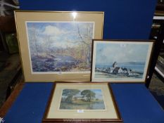 A large framed and mounted Howard Butterworth Limited Edition (4/200) river landscape print,