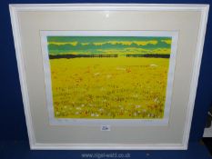 A white framed and mounted Limited Edition print (2/35) titled 'Poppy Field', signed 'G M Morris'.