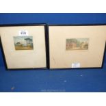 Two small framed coloured lithographs;