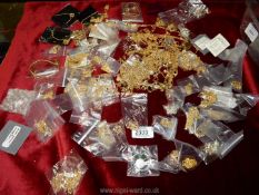 A quantity of modern necklaces including stone pendants, lockets, some earrings etc.