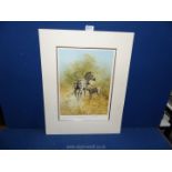 A David Shepherd signed print of a Zebra mother and foal.