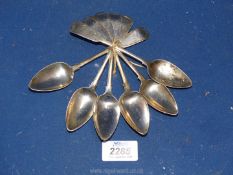 A set of six Silver teaspoons engraved with a monogram, Dublin 1822, makers Richard Garde.