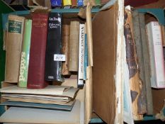 A box of books and journals including 'Dry leaves from Young Egypt',