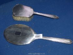A Silver backed hair brush, Birmingham, 1955, makers W.