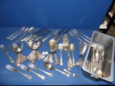 A box of silver plated cutlery.