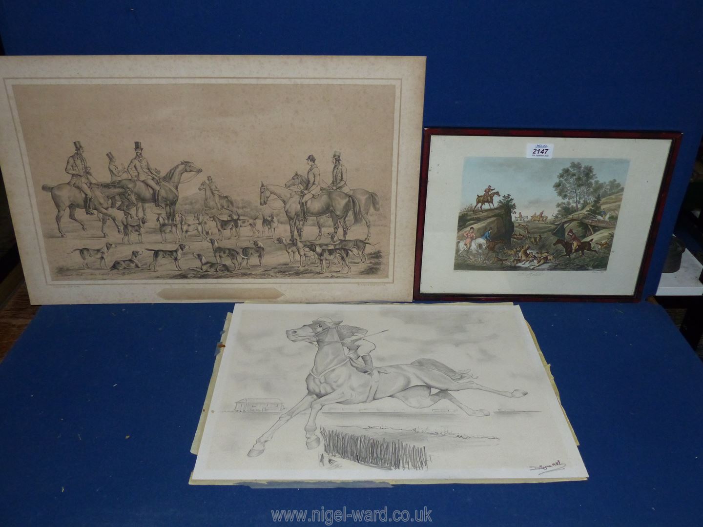 An Ernst Schenk Lithograph 'The Nenagh Garrison Hunt' 1848 by L.