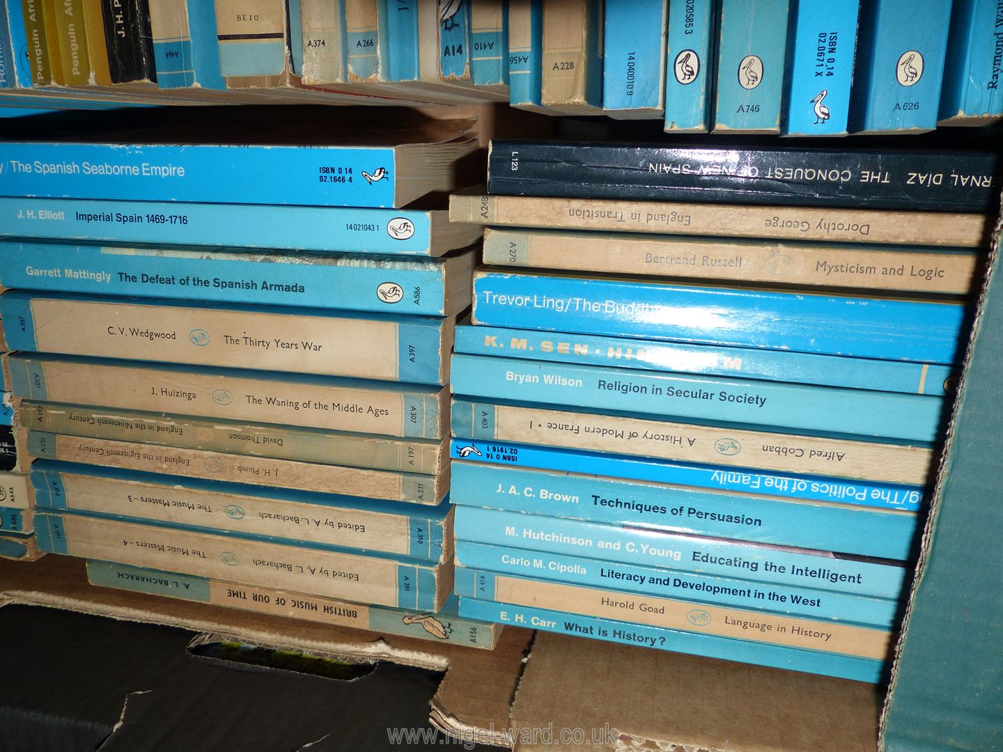 Two boxes of Pelican paperbacks to include; 'English Justice', - Image 2 of 8