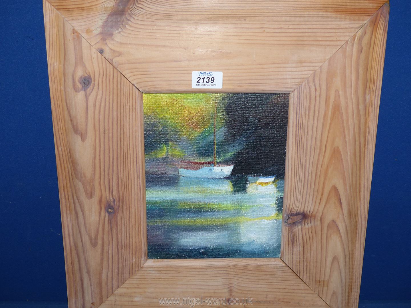 An Oil painting of a boat by Vanessa Pearson.