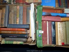 Two boxes of books including 'The Formative Years' by Henry Adams, 'What's Bred in The Bones',