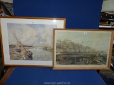 A wooden framed print by Eugine Louis Boudin titled ' O Porto de Trouville - Deauville',